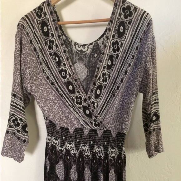 Free People She’s A Lady Dress Black Grey Midi Bohemian Gray - Picture 5 of 6